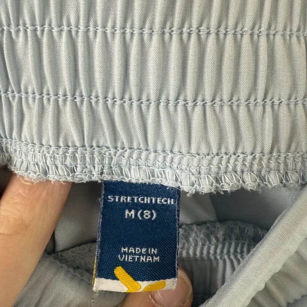Old Navy Shorts Girls Medium Blue Pull On Elasric Waist Zip Pockets Elastic Wais